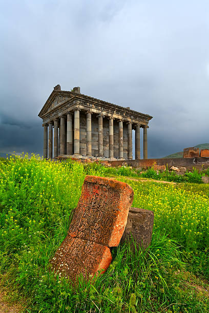 istock Garni pagan Temple among the green vegetation (Armenia) 484331136