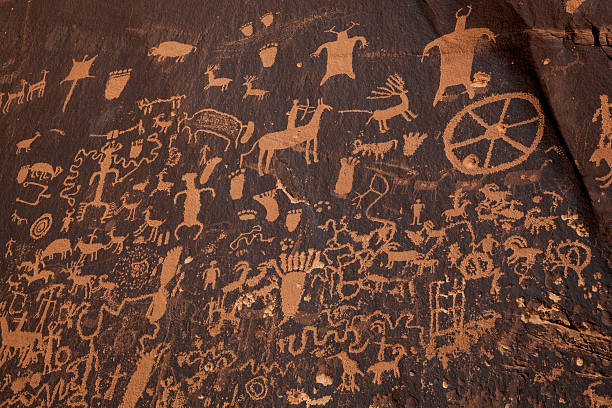 istock Newpaper Rock State Historic Monument, Petroglyph Panel in Utah 484331272