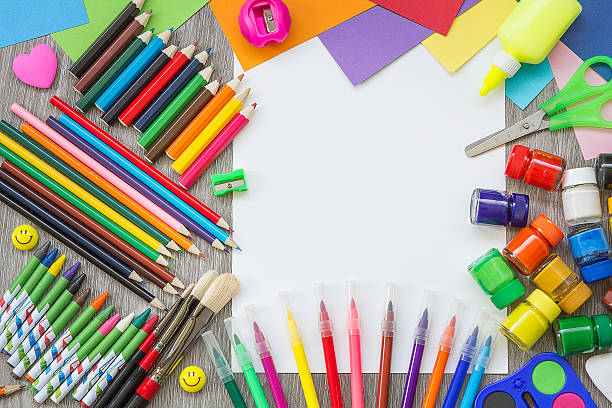 istock School supplies on the desk 484334778