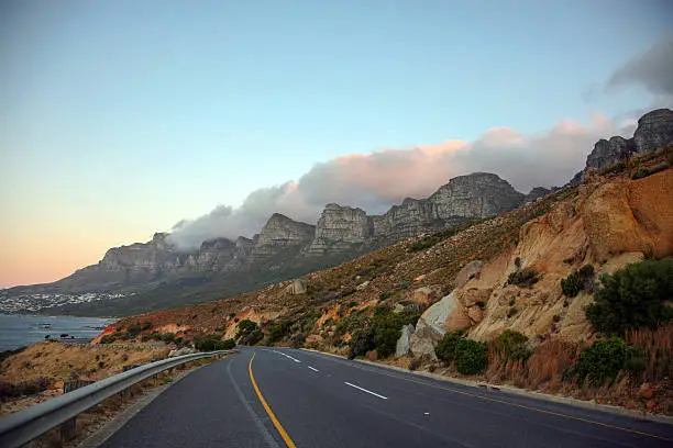 Photo of Table Mountain in Cape Town from the road