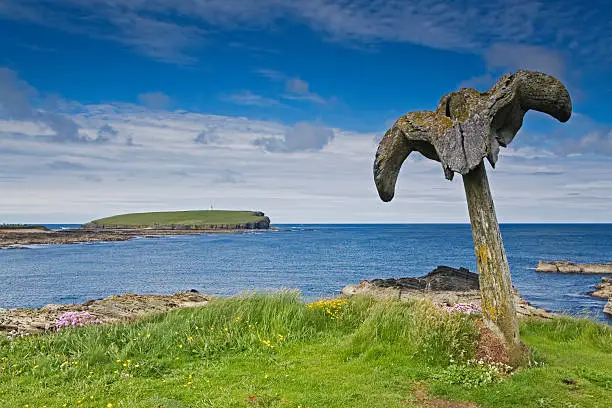 Whalebones at Birsay in Orkney, Scotland