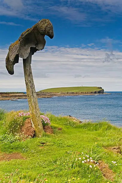 Vertical of Whalebones at Birsay in Orkney, Scotland