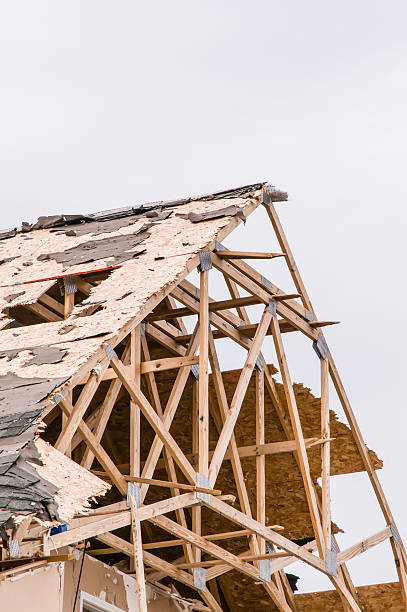 istock Part of house damaged by tornado 484343587