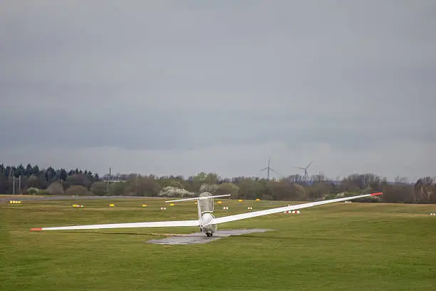 a sailplane on the ground