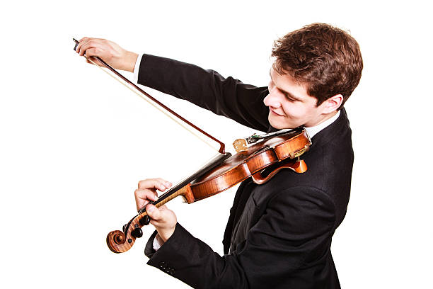 istock Man violinist playing violin. Classical music art 484344725