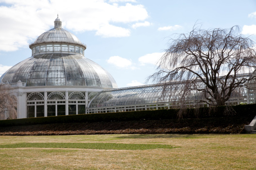 New York City, USA - April 5th, 2014: The Enid A. Haupt Conservatory is a greenhouse in the Bronx, New York, United States, a major part of the New York Botanical Garden.