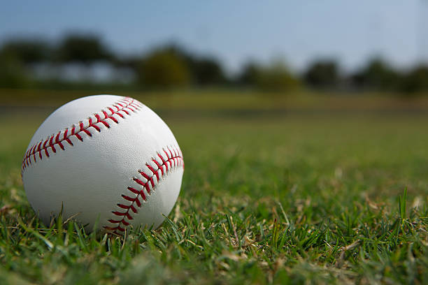 istock Baseball on the Outfield Grass 484346893