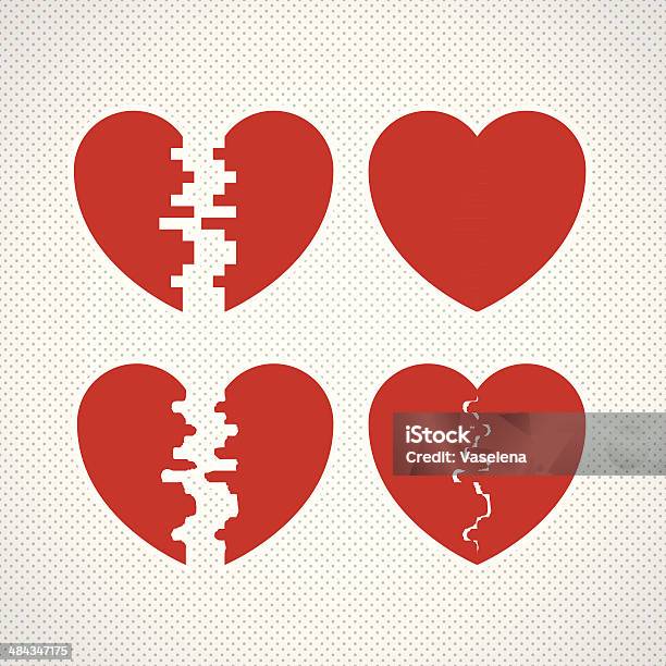 Le Due Metà Di Un Cuore - Immagini vettoriali stock e altre immagini di Accudire - Accudire, Adulto, Allegoria