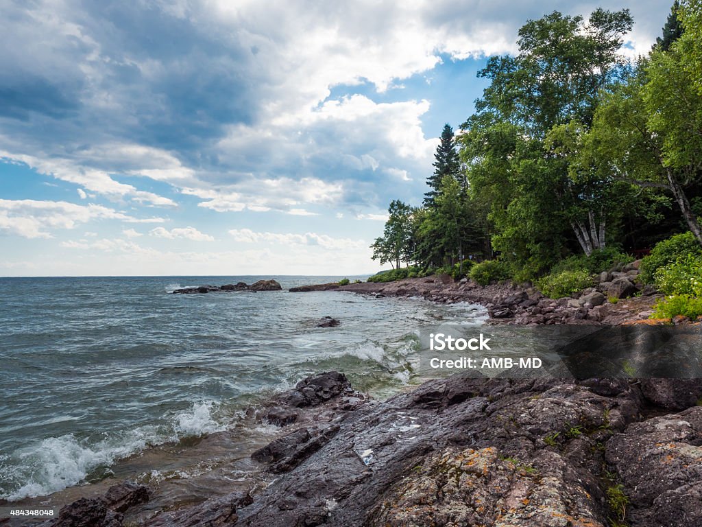Lake Superior Shore in Lutsen 1 This is the shore of Lake Superior in Lutsen, Minnesota. Beach Stock Photo