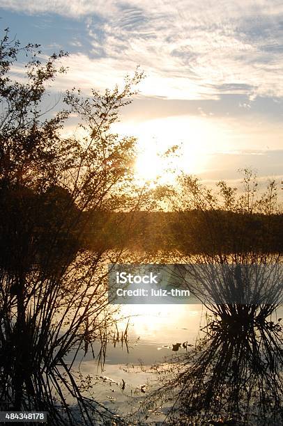 Sunset Reflected In Water Stock Photo - Download Image Now - 2015, Blue, Cloud - Sky