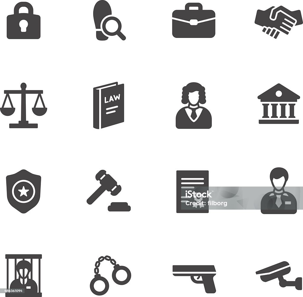 Law Icons Law icons. Simple flat vector icons set on white background Icon Symbol stock vector