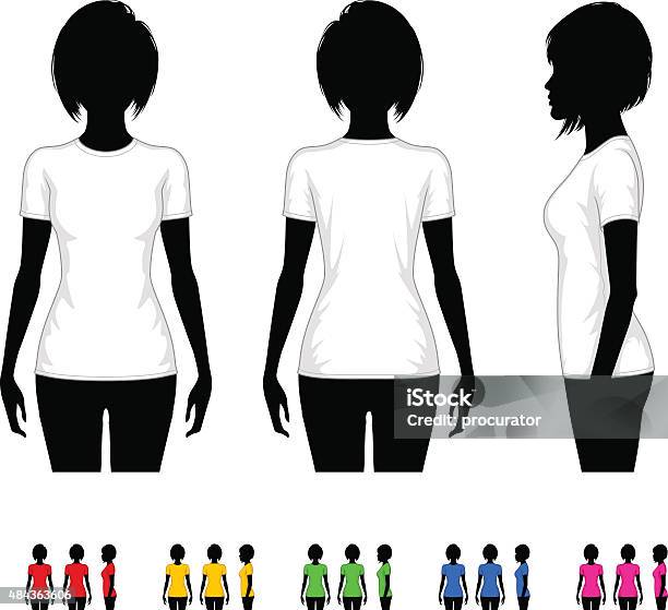 Womens Tshirt Stock Illustration - Download Image Now - T-Shirt, Women, Template