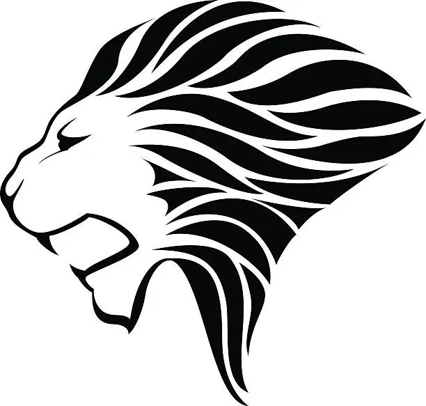 Vector illustration of Lion head silhouette