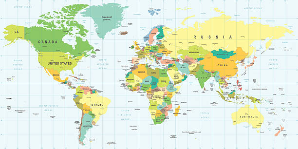 иллюстрация карта мира - argentina australia stock illustrations