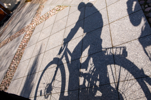 Shadow bikes on a sunny day