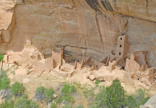 culture anasazi cliff dwellings au parc national de mesa verde, dans le colorado - american culture usa history anasazi photos et images de collection