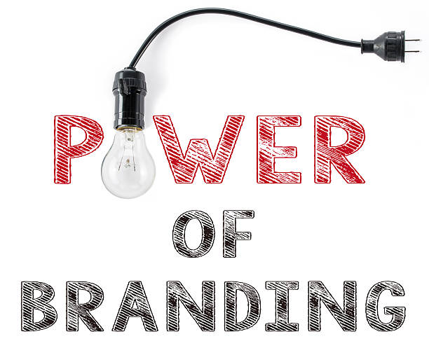 сила брендинг фразу и лампа накаливания, рука, написание бизнес - plug патрон стоковые фото и изображения
