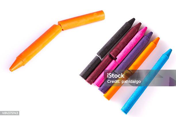 Bright Markers And Crayons In Holders Isolated On White Stock Photo,  Picture and Royalty Free Image. Image 10470902.