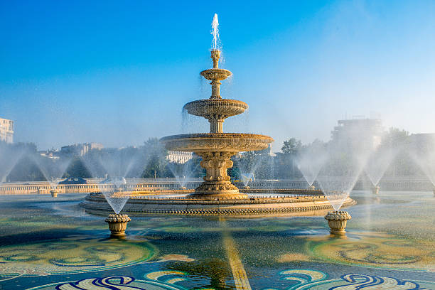Bucharest central city fountain