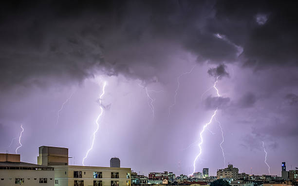 istock Lightning bolt over Bangkok city 484376774