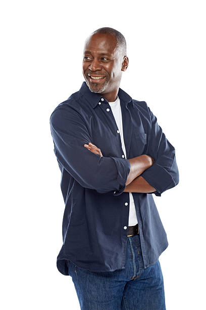 Mature african man looking away