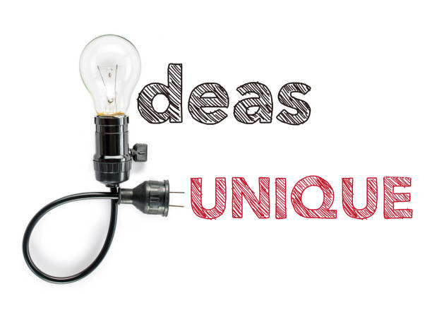 istock ideas unique phrase and light bulb, hand writing Big Idea 484379282
