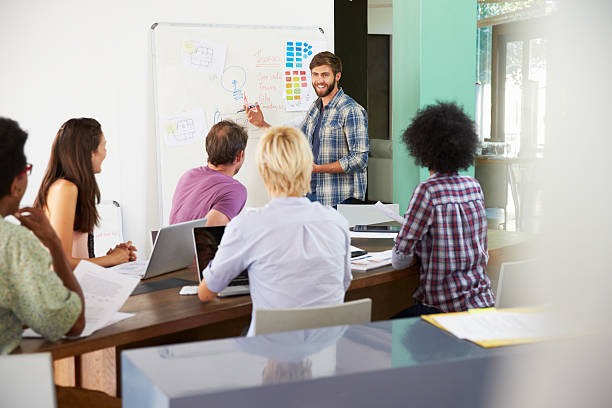 istock Manager Leading Creative Brainstorming Meeting In Office 484379440