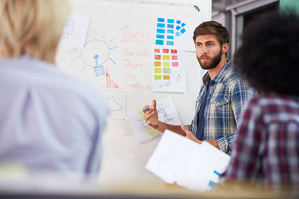 istock Manager Leading Creative Brainstorming Meeting In Office 484379454