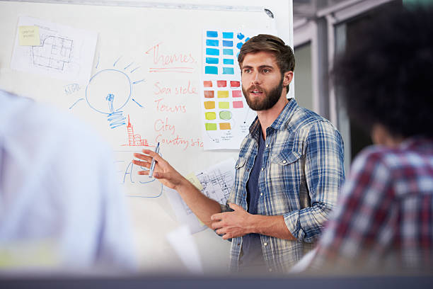 istock Manager Leading Creative Brainstorming Meeting In Office 484379462