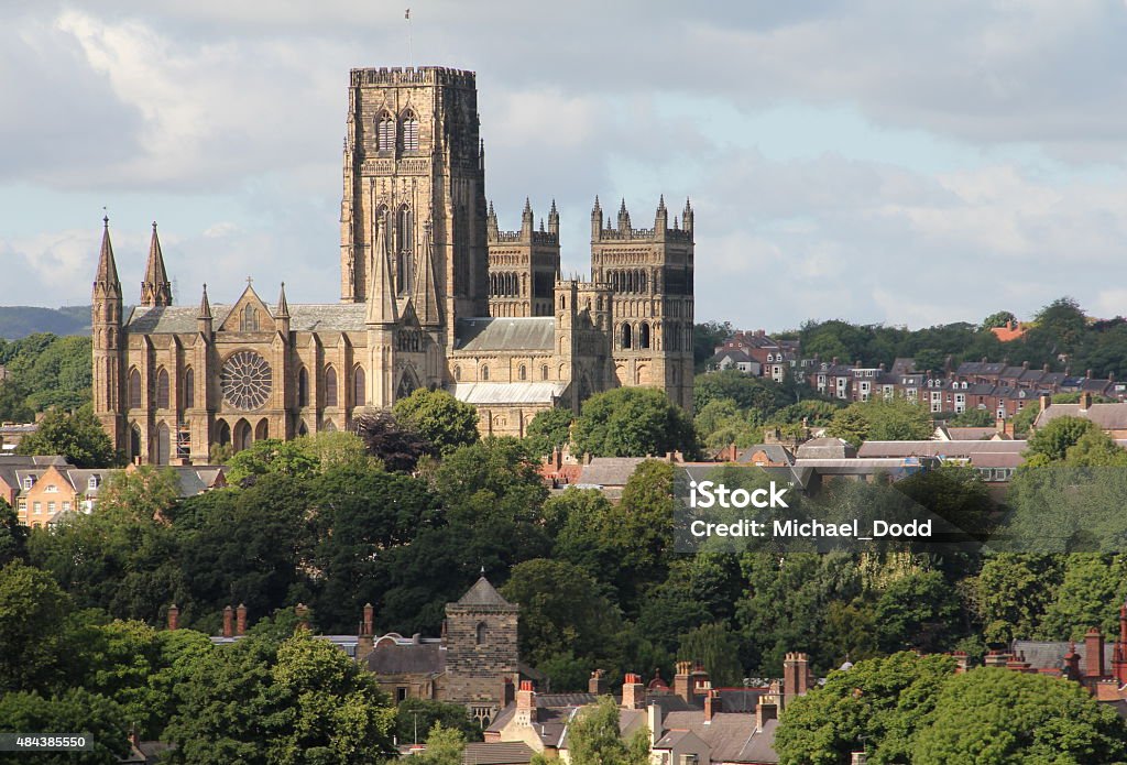 Durham Cathedral Durham Cathedral from Pilaw Woods, August 2015. Durham Cathedral Stock Photo