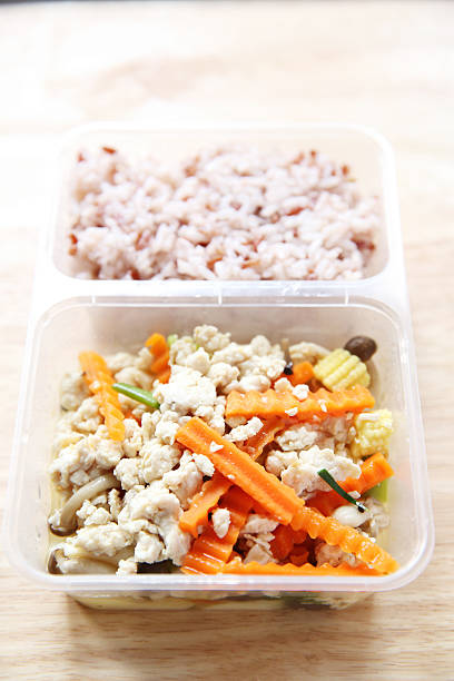 istock Cleanfood Chicken and tofu with rice 484386466