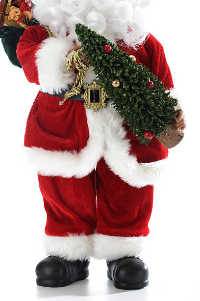 istock Father Christmas holding Christams tree 484389412