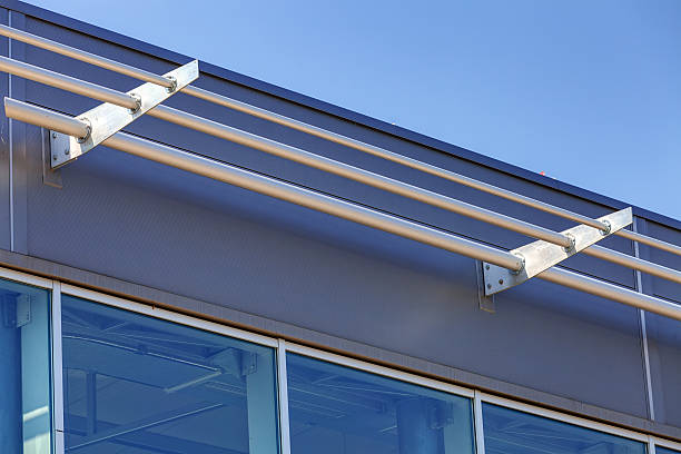 istock Aluminum facade on industrial building 484393214