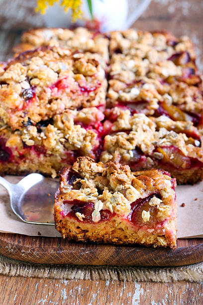 istock Oaty plum gingerbread slices on board 484397216