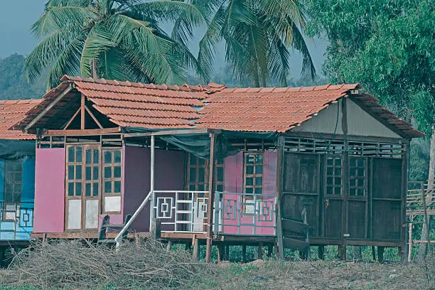 Photo of holiday bungalows on stilts Agonda beach, Goa