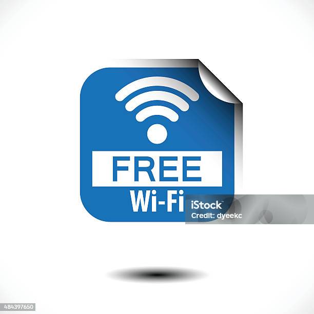 Free Wifi Vector Label Stock Illustration - Download Image Now - 2015, Accessibility, Communication