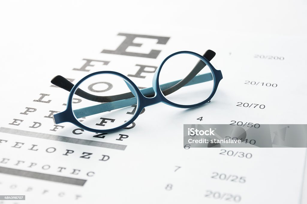 Brille am Auge chart - Lizenzfrei Alphabet Stock-Foto
