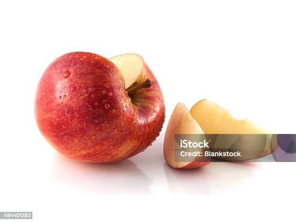 Isolated Sliced Red Apple With Two Slices Stock Photo - Download Image Now - Agriculture, Antioxidant, Breakfast