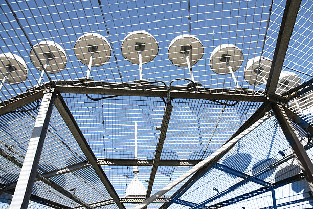 D-VOR (VHF omnidirectional radio range) ground station of radio navigation system for aircraft.