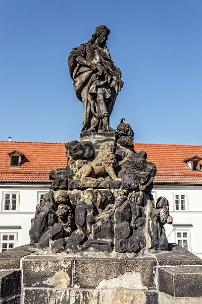istock Staue on the Charles Bridge in Prague, Czech Republic. 484401755