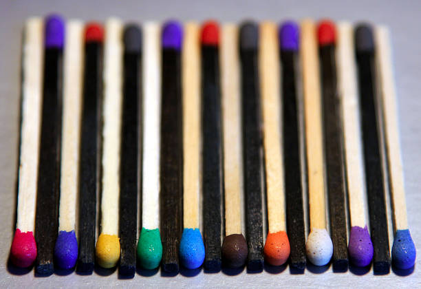 istock Black and white Match sticks with colored heads 484402403
