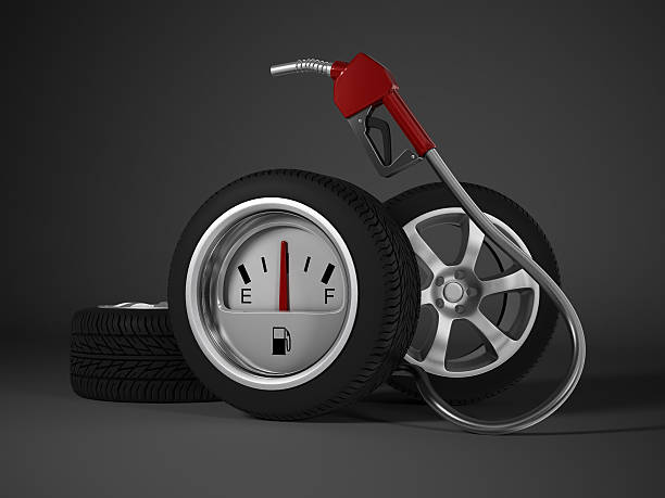 istock Petrol station in wheel 484402589