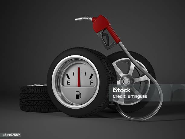 Petrol Station In Wheel Stock Photo - Download Image Now - Blue, Car, Clean