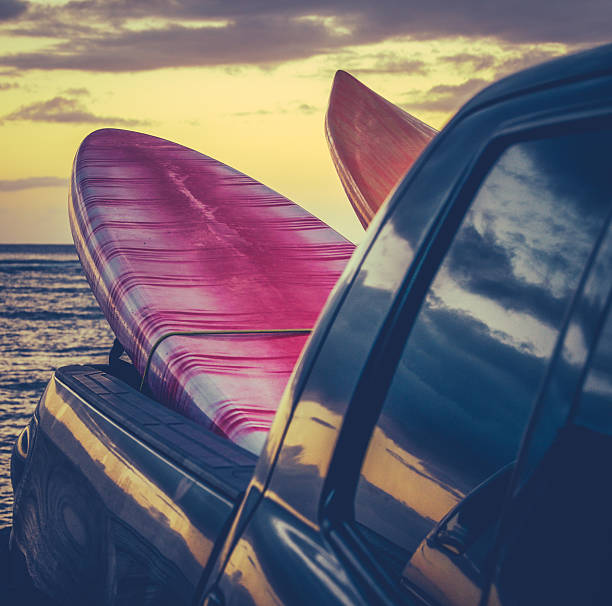 istock Retro Surf Boards In Truck 484402975