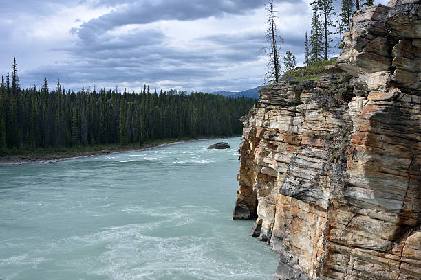 istock Rock Formation and River at Athabasca Falls 484403186