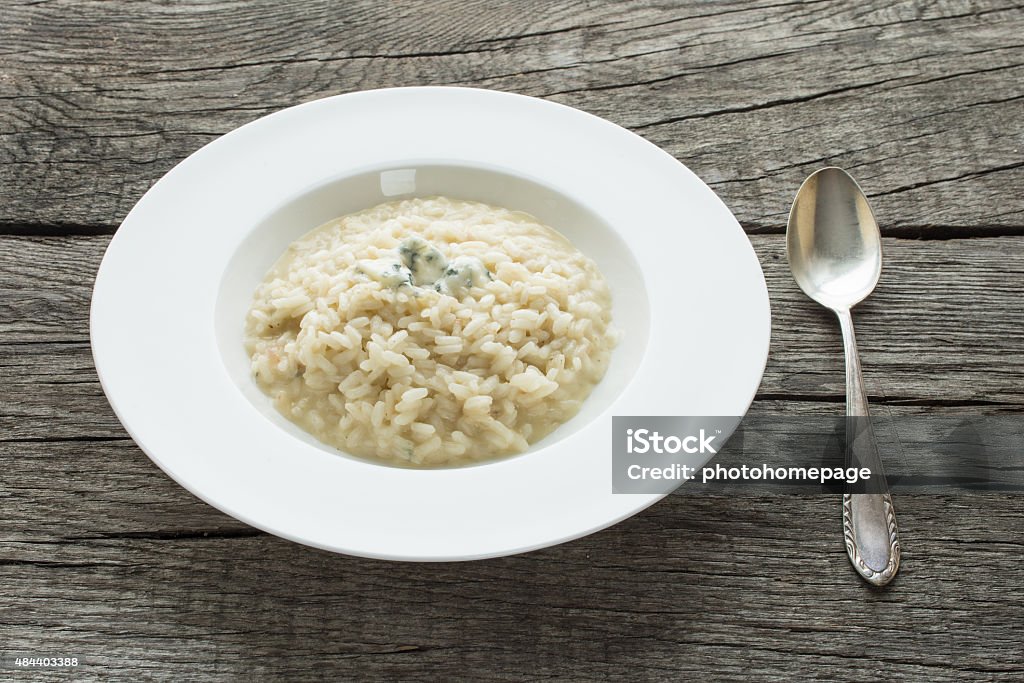 Risotto with gorgonzola cheese Risotto with gorgonzola cheese on a plate Risotto Stock Photo