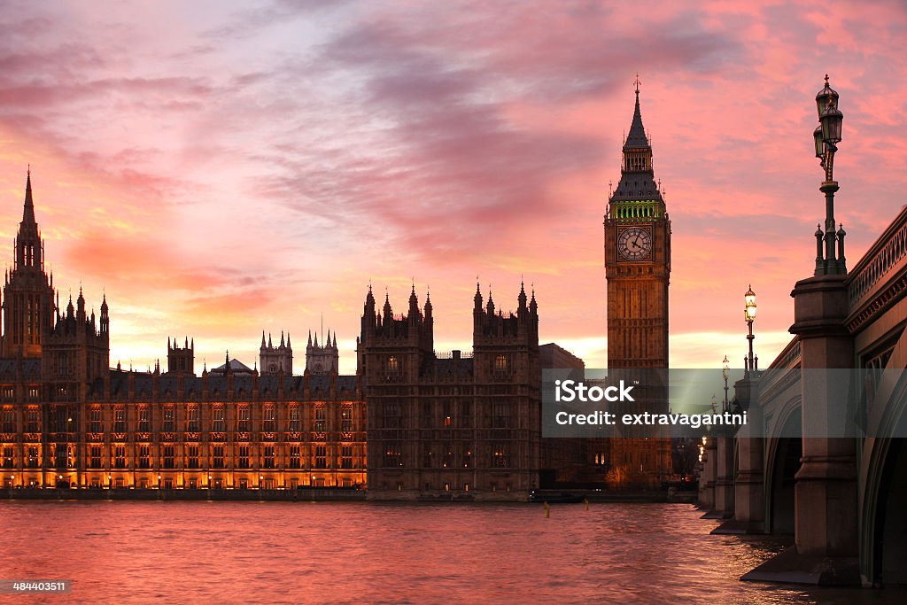 Famous Big Ben in the evening with bridge, London, England Big Ben in the evening with bridge, London, England Arranging Stock Photo