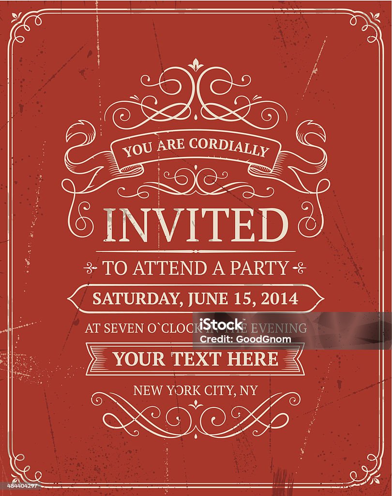 Vintage invitation Retro invitation Flyer - Leaflet stock vector