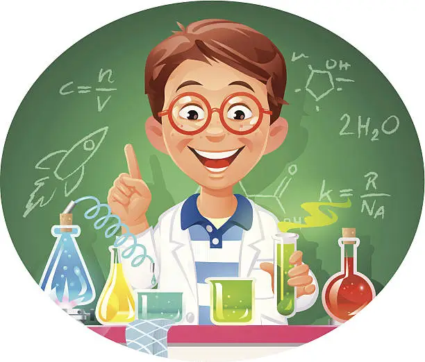 Vector illustration of Young Chemist