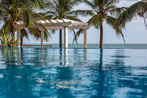 istock Infinity Swimming Pool At The Tropical Luxury Resort 484404345